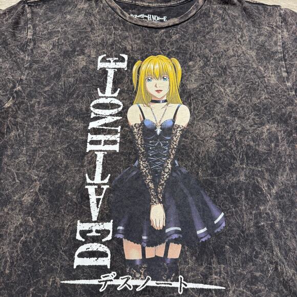 Death Note Misa Amane Graphic Anime Shirt Adult XL Gray Stone Wash Crewneck - Picture 2 of 5